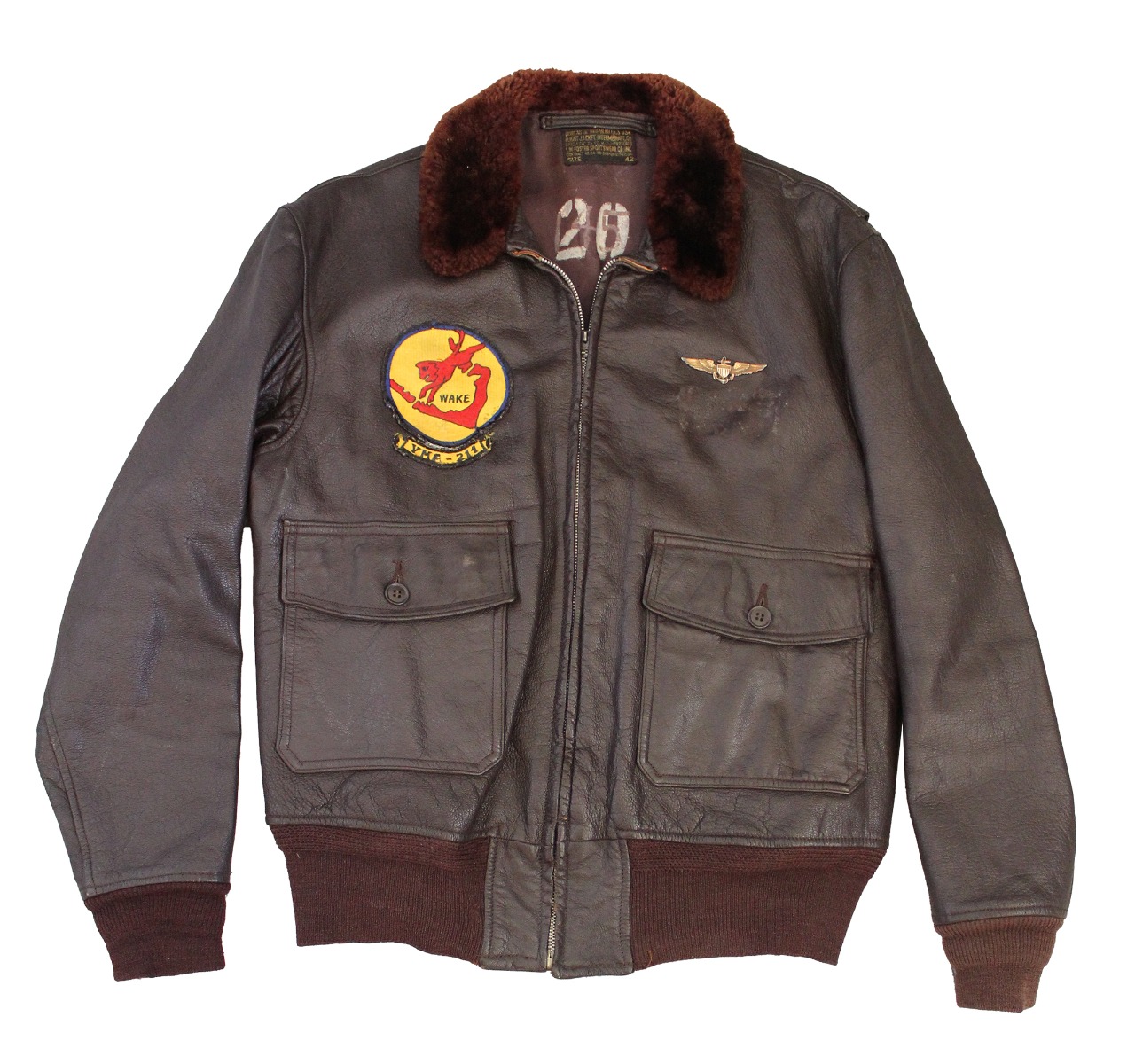 U.S. NAVY PILOT WAKE ISLAND G-1 LEATHER FLYING JACKET