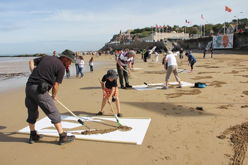 Working on Fallen Soldiers Memorial Normandy Beach WW2