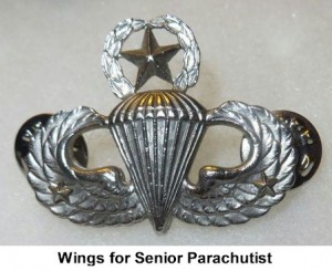 AMERICAN PARATROOPER JUMP WINGS BADGE ARMY STERLING WW2